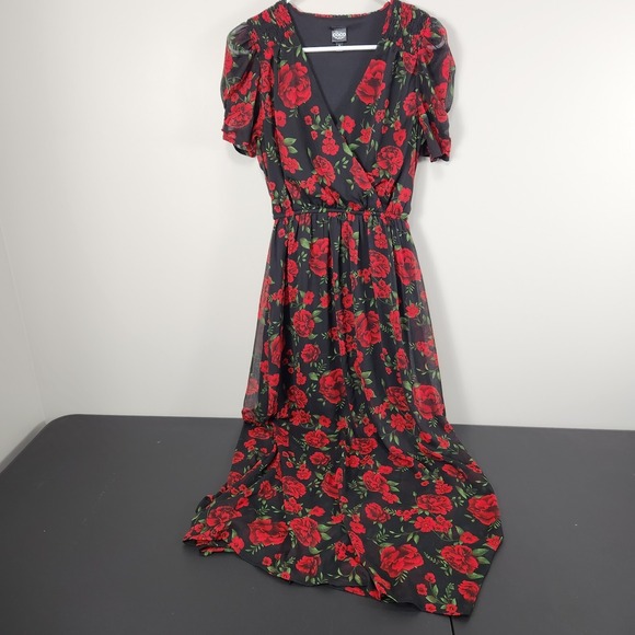 Disney Dresses & Skirts - Disney Coco Dress Floral Small Character Unique Womens Black Red Floral Maxi